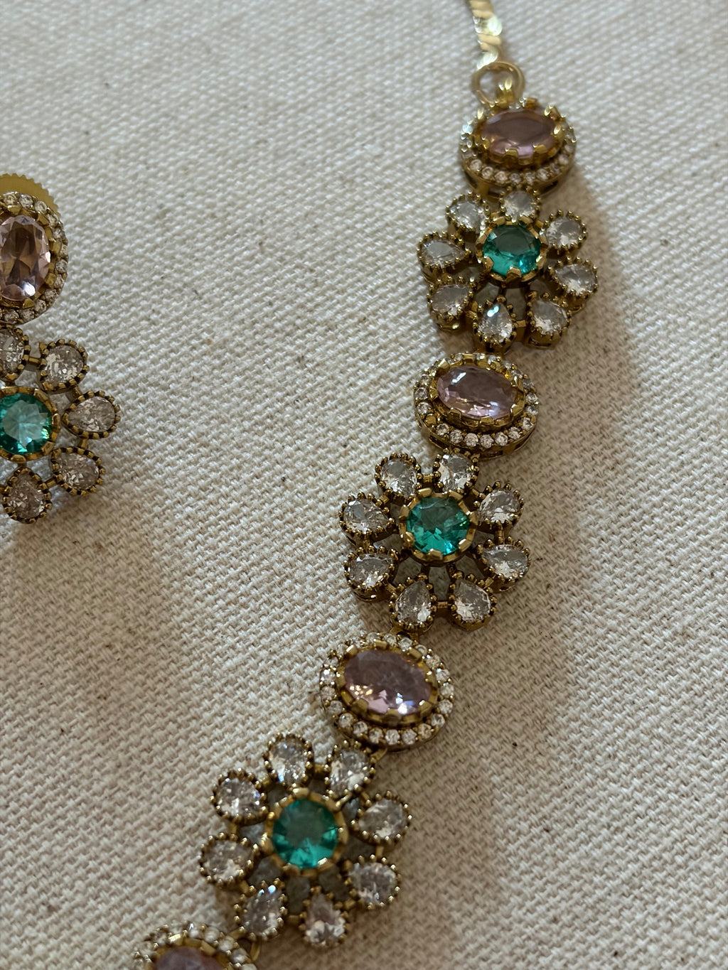 Baby Pink and Green Floral Set