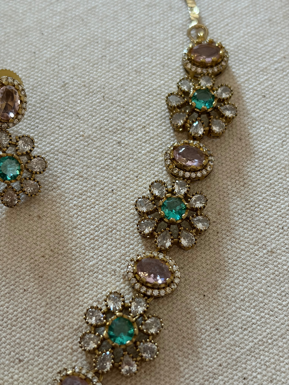 Baby Pink and Green Floral Set