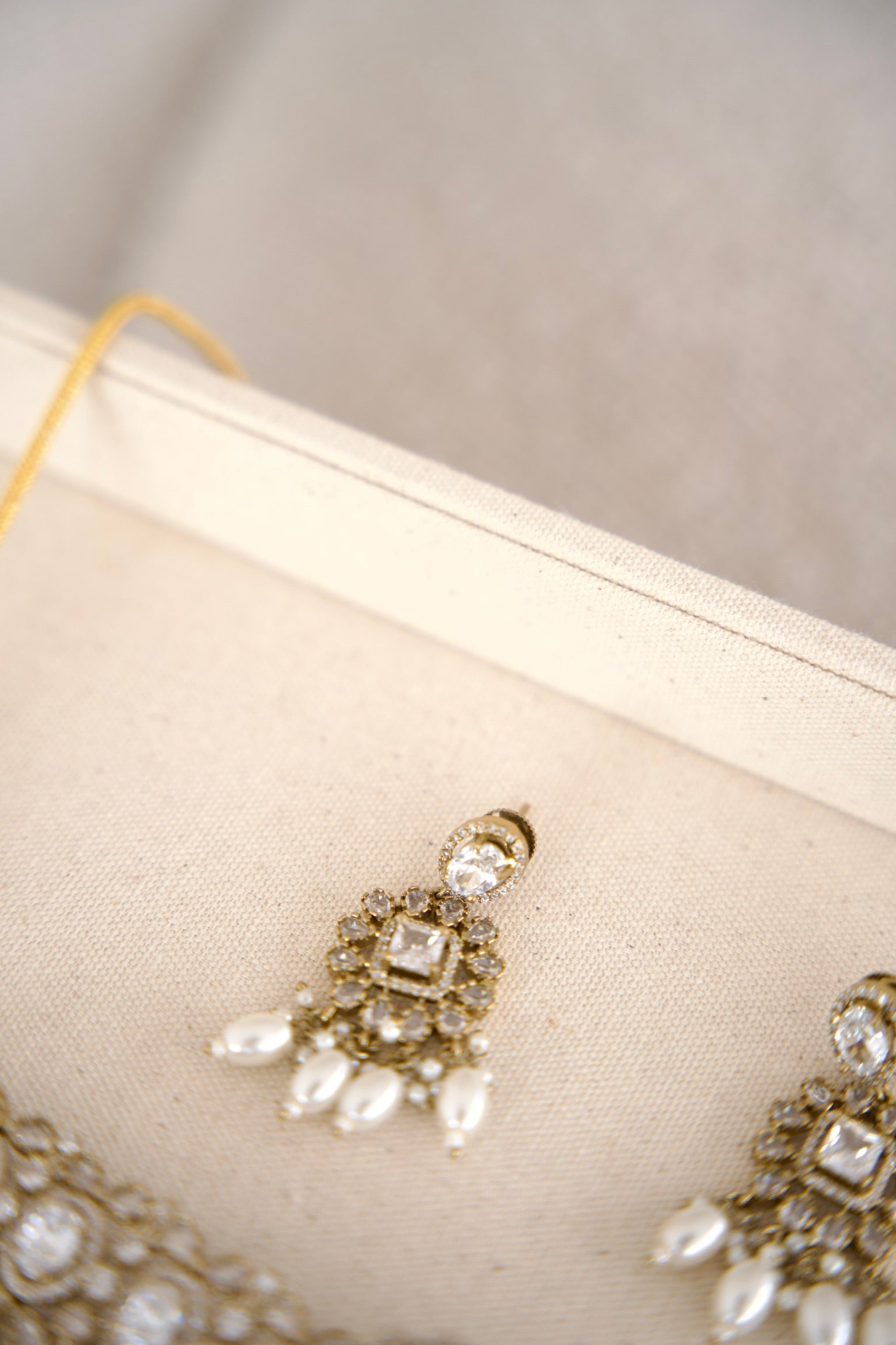 Victorian Pearl Necklace and Earrings Set
