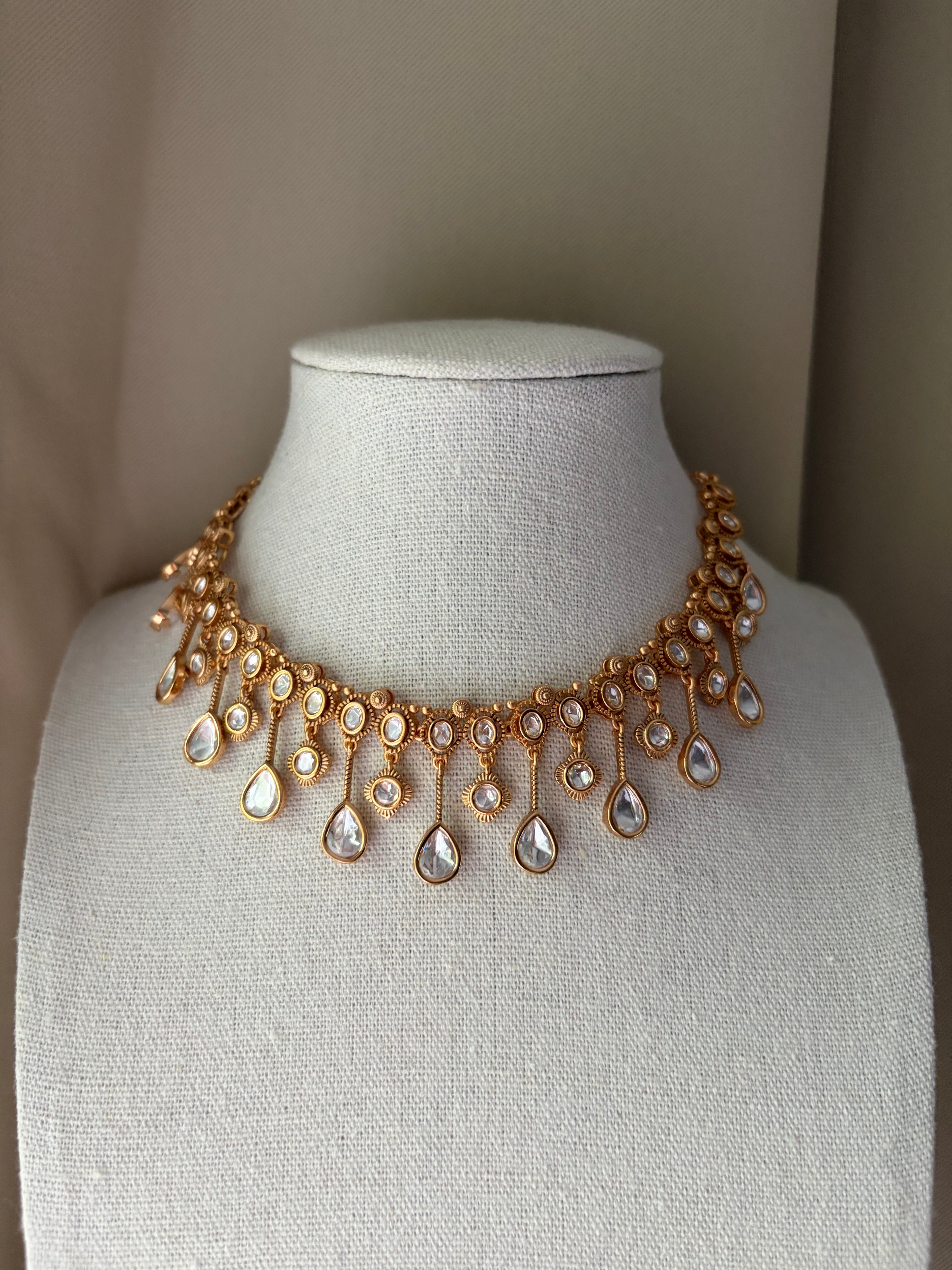 Kundan Droplet Necklace and Earring Set