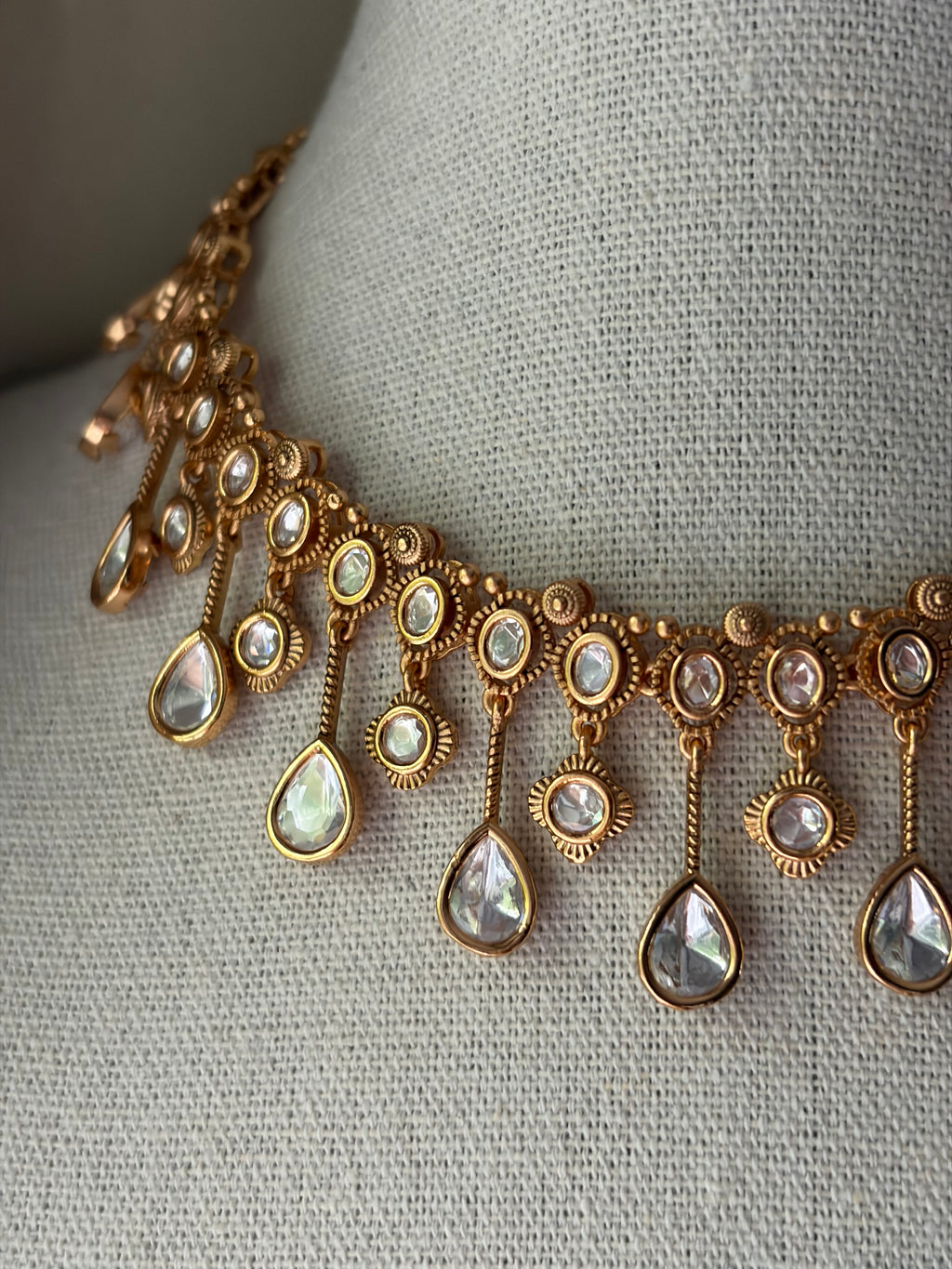 Kundan Droplet Necklace and Earring Set