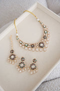 Moissanite Kundan Set with Enamel Painting