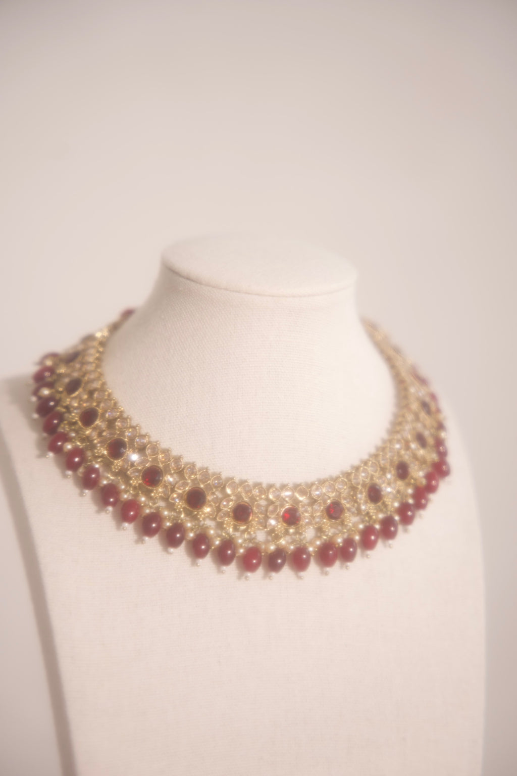 Ruby Red Stone Polki Set