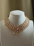 Moissanite Kundan Necklace Set - Ruby Stones