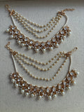 White Pearl Kundan Sahare Set